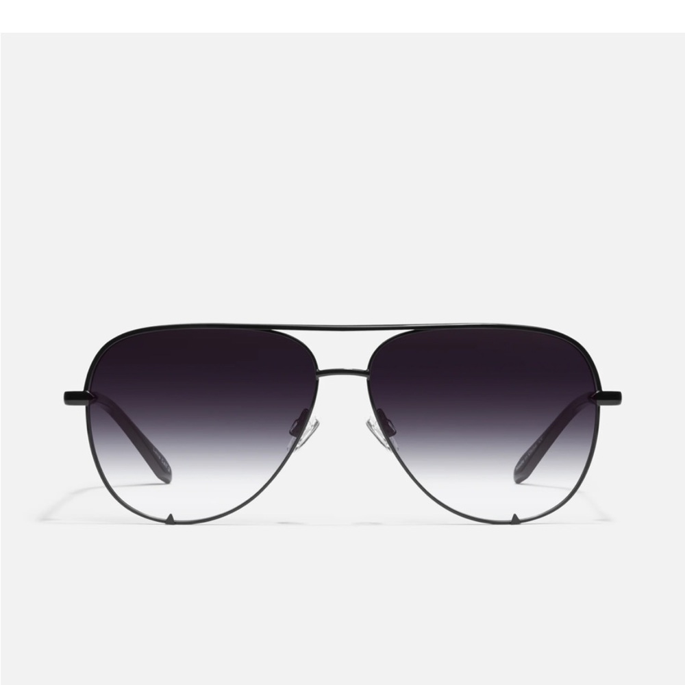 Quay Australia High Key Large Aviator Black Gradient Sunglasses